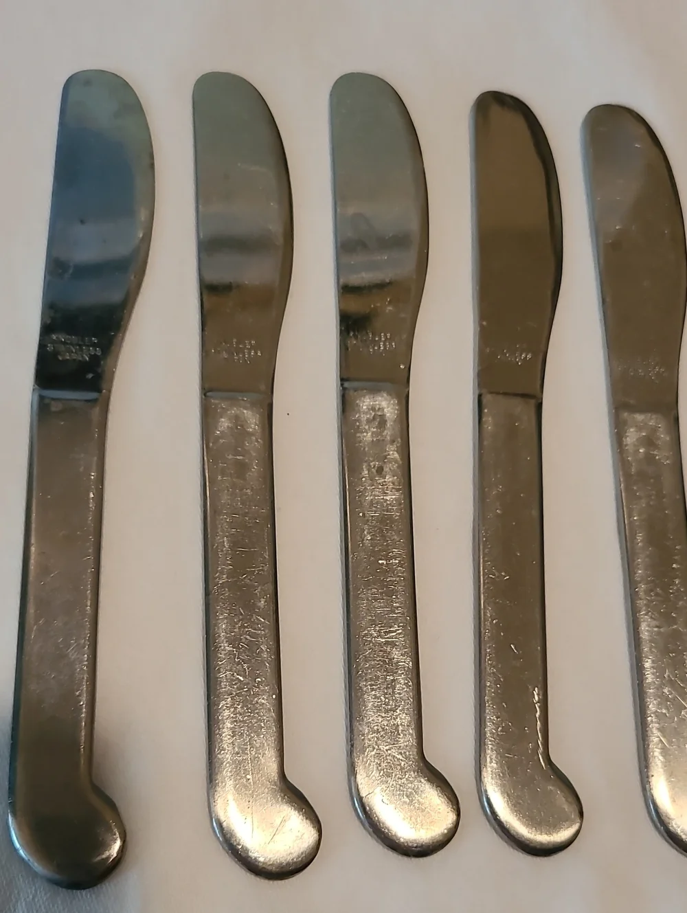 Knobler Stainless Japan Flat Handle Butter Cheese Spreader 8 Pieces